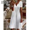 Women's Fashion Summer Spring Short Sleeve V-Neck Casual Dresses
