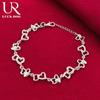 925 Sterling Silver Heart-shaped AAA Zircon Bracelet Fashionable Wedding Jewelry