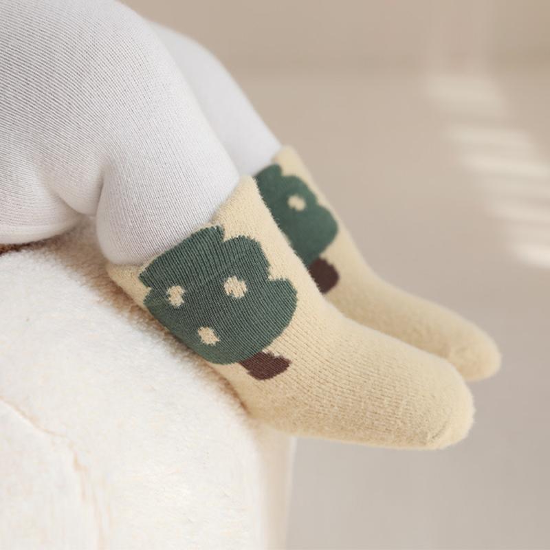Newborn Mink Velvet Yarn Mid Socks Winter New Toddler Baby Soft Thickened Plush Warm Socks Girl Infant Boy Cartoon Socks 0-5Y