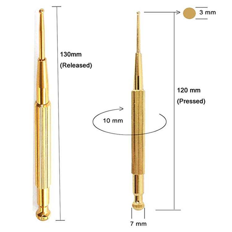 1 Pcs Retractable Acupuncture Point Probe Ear Massage Brass Pen Ear Reflex Zone Massage Needle Detection Massage Ear Care Tools