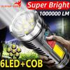 New Style 6LED Flashlight Mini Portable Lamp with Built-in 18650 Battery USB Rechargeable COB LED Flashlight for Camping Lights