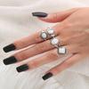 Vintage Antique Silver Color Rings Sets Colorful Opal Crystal Stone Carve for Women Men Bohemian Jewelry Anillos