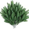 10pcs Simulation Pine Needles, Specially Designed For Christmas Atmosphere, Green Plant Decoration, Christmas Tree Accessories, Artificial Pe Plastic