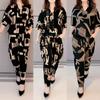 Large Size Women's Summer Fashion Loose Print Tops Harem Pants Two Sets