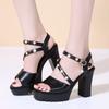 Fashion Sandals for Women 2024 Summer Fashion Block Heel Ladies Shoes Wedge Platform Sandals Ladies Fashion White Wedding Party Shoes