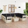 Day and Night - Day and Night 9-piece Pallet Garden Furniture and Fir Wood Cushions