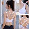 Thin Straps Integrated Fixed Cups Shockproof Gathered Sports Bra for Women Large U-shaped Beautiful Back Yoga Bra