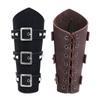 Men Medieval Cosplay Leather Armor Arm Warmers Lace-up Viking Bracer Accessories Punk Pirate Steam Gauntlet Knight Wristban Y6t2