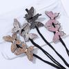Crystal Handmade Butterfly Hair Clip Elegant Bud Hairpin Butterfly Shape Hairpins Bun Maker