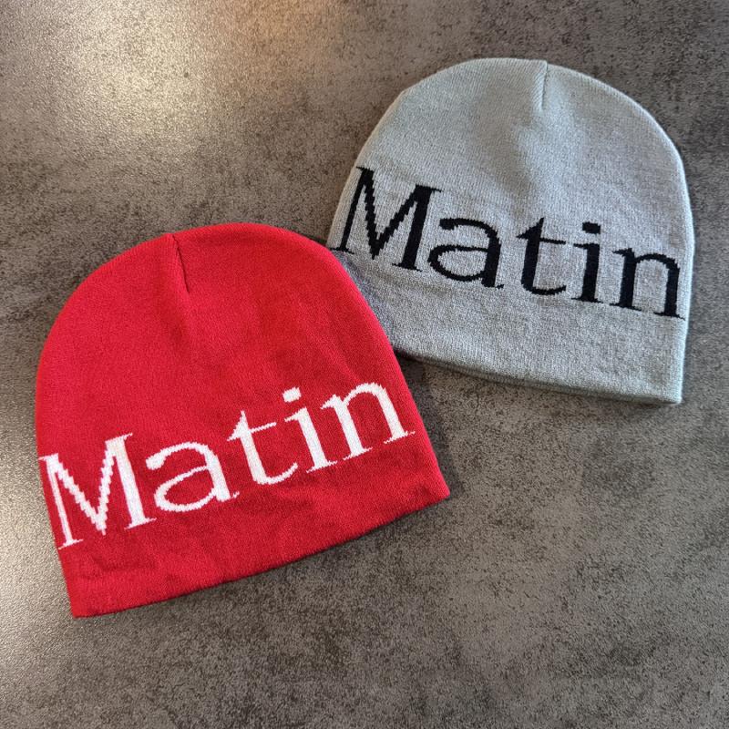 Streetwear Letter Matin Knitted Beanie Warmth Ear Protection Cold Seasons Cap