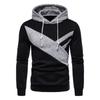 Men's And Winter Hooded Leisure Contrast Color Long Sleeve Sweater Top Sports Clothes