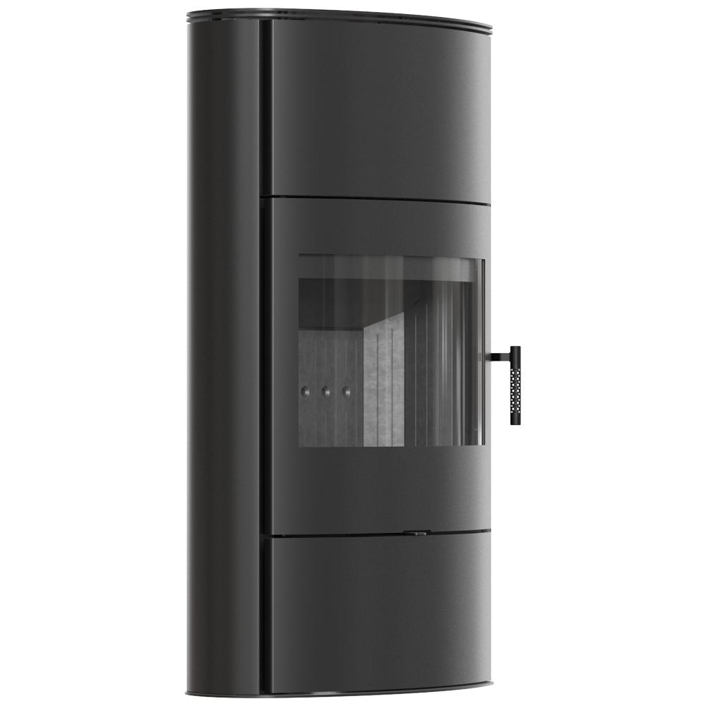 Wood Burning Steel Stove KRATKI AB/S/2/ROLLO High 10 kW Ø 150 Black Thermotec