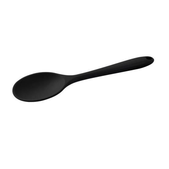 Durable Anti-rust Wear-resistant Ergonomic Handgrip Dining Silicone Non Stick Oval Spoon for Dorm Fruit Spoon