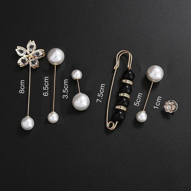 Fashion Pearl Rhinestones Brooch Pin Brooches For Women Sweater Shirt Lapel Pin Buckle Brooch Pins Set Clothes Accessories Gift