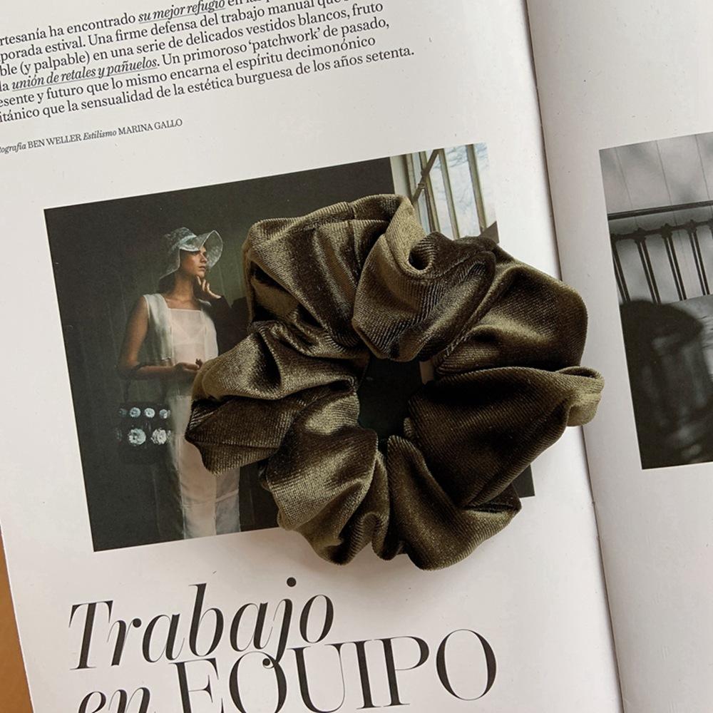 Fashion Women Girls Black Velvet Scrunchie Hair Scrunchies for Hair Elastic Hair Ties Classic Ponytail Free Shipping