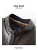 Men's Middle-Aged & Elderly Leather Jacket - Autumn/Winter, Warm, Thick, Windproof, Cycling Outerwear.