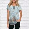 Summer Round Neck 3D Retro Floral Pattern Print Top Fashionable Casual Short Sleeved Women's T-shirts