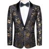 Mens Floral Tuxedo Dinner Jacket Regular Fit Shawl Lapel Paisley Prom Party Suit