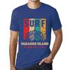 Men’s Vintage Tee Shirt Graphic T Shirt Surf Summer Time Paradise Island Royal Blue