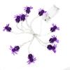 Halloween Lights LED Purple Spider Shape Decorative String Lights for Festival Party Indoor Outdoor