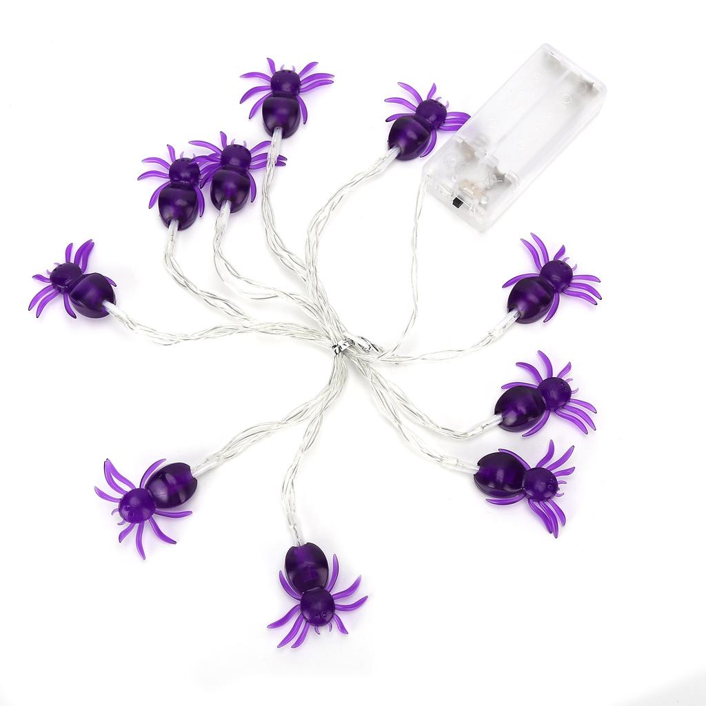 Halloween Lights LED Purple Spider Shape Decorative String Lights for Festival Party Indoor Outdoor