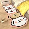 Lines Puppy Bedroom Imitation Cashmere Carpet Cartoon Living Room Bathroom Absorbent Bathroom Bedside Non-slip Cute Foot Mat