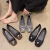 2025 Walking Cozy Women Flats Bow Bling Flats Shoes Shallow Designer Sandals Autumn Fad Soft Casual Shoes
