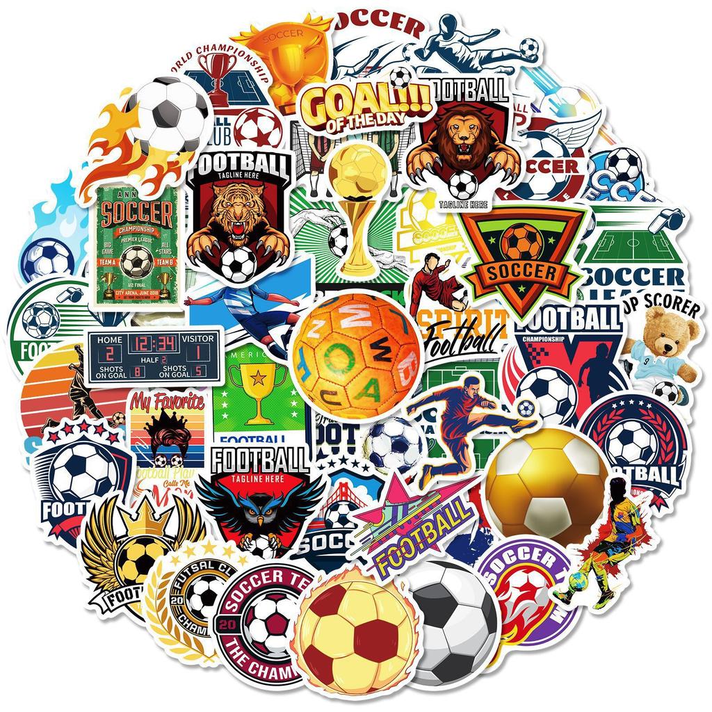 50 New Football Stickers Cartoon Luggage Stickers Decoration World Cup Football Stickers
