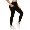 Women's Fashion Solid Color Pocket Yoga Pants Sporty Slimming Small Foot Casual Pants