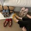 Mary Jane Flats 2025 Spring and Autumn French Retro Single Shoes One-word Buckle with Shallow Mouth Small Leather Shoes Women