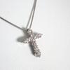 [Pre-owned] Pt900/850 Diamond/0.50ct Cross Pendant/Necklace/j95-6