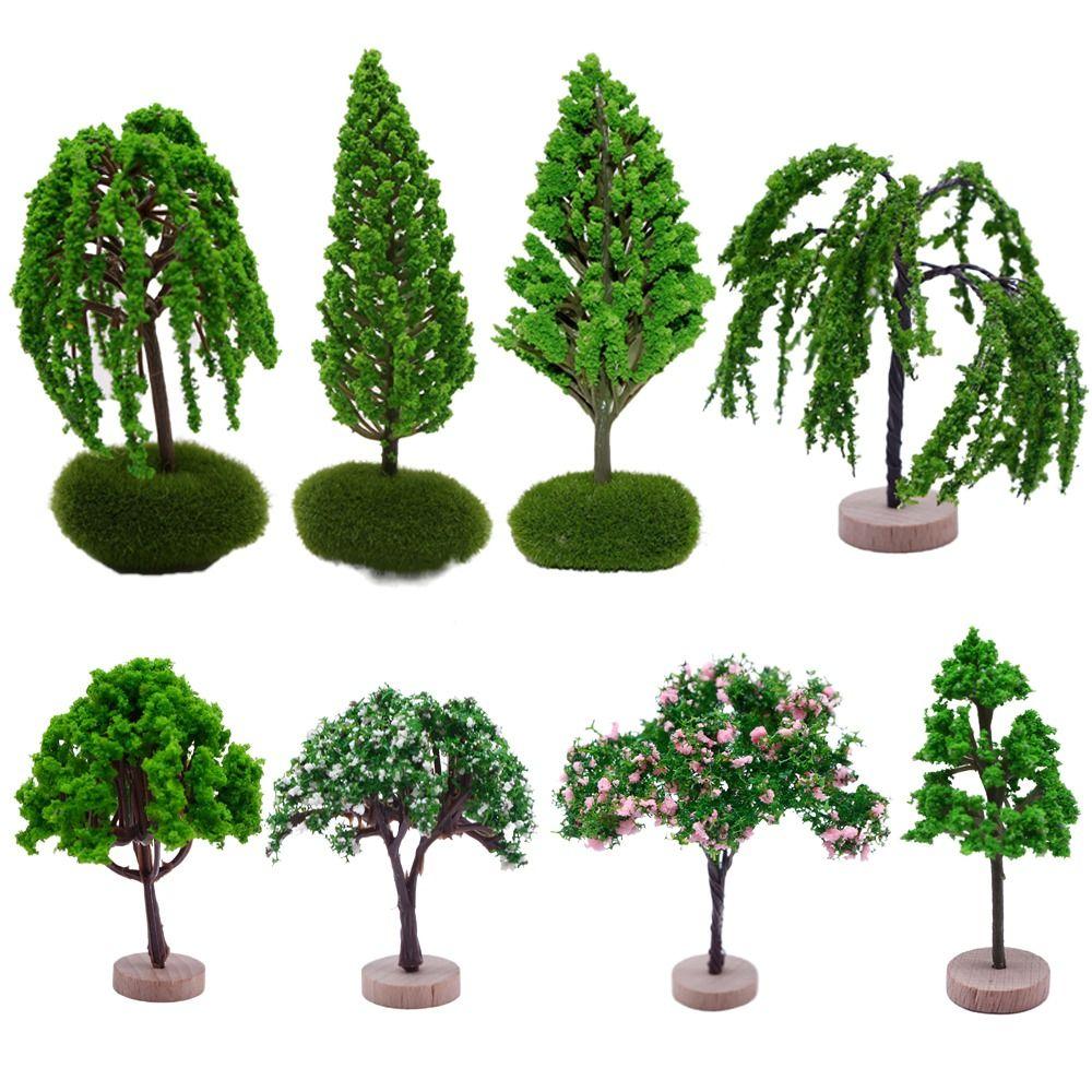 Green Micro Garden Flower Tree Accessories Scene Model Toy Miniature Landscape Trees