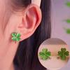 Fashion Elegant Luxurious Four Leaf Clover Opal Stud Earrings For Women Jewelry Party Accessries Gifts