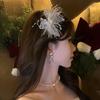Goose Feather Butterfly Pearl Hairpin Super Fairy Sweet Niche Temperament Duck Bill Clip Fashion Light Luxury Bangs Side Clip Hair Accessories