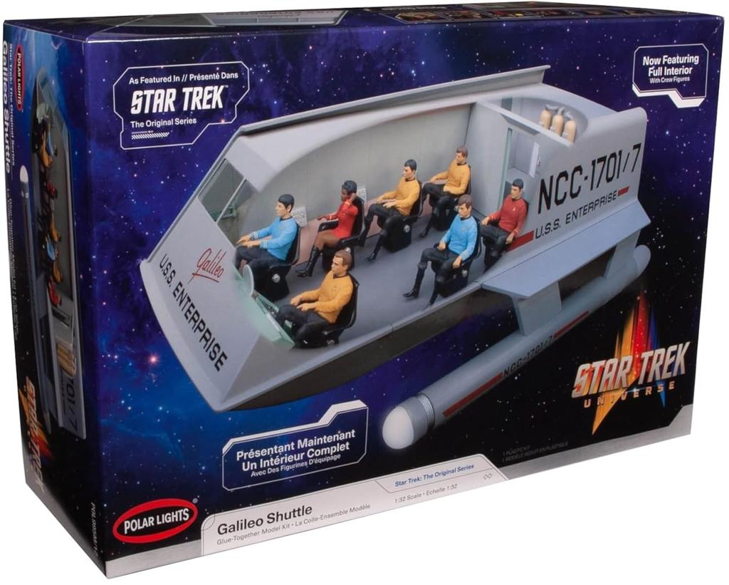 Platz Polar Lights Star Trek Space Operation Galileo Shuttle with Interior Parts Scale Plastic Model POL995 1/32