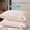 2025 New 1PC Summer Cooling Ice Silk Pillow Breathable Mesh Edges 3D Ergonomic Cervical Support Pillow Core for Home Hotel