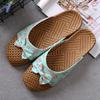 Summer Men/Women Flat Slippers Casual Slides Floral Bow Linen Women Sandals Indoor Shoes