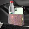 Luxury Bling Rhinestone Car Trash Bin Hanging Garbage Dust Case Storage Box Pressing Type Trash Can Auto Interior Accessories