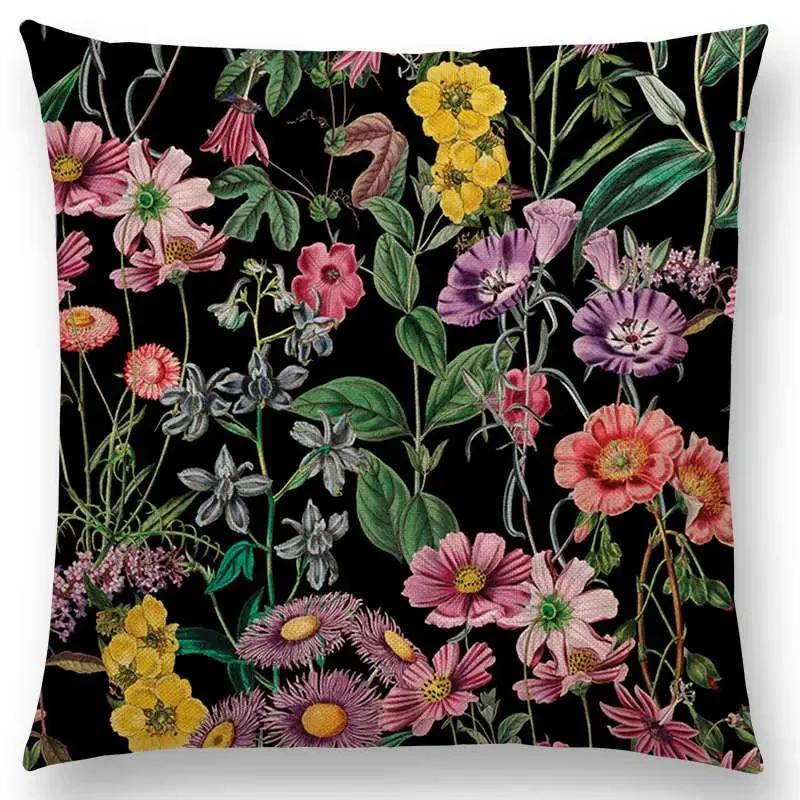 Latest Gorgeous Floral Night Forest Garden Print Throw Pillow Case Home Decor Cushion Covers / Cushion Cover Hogar