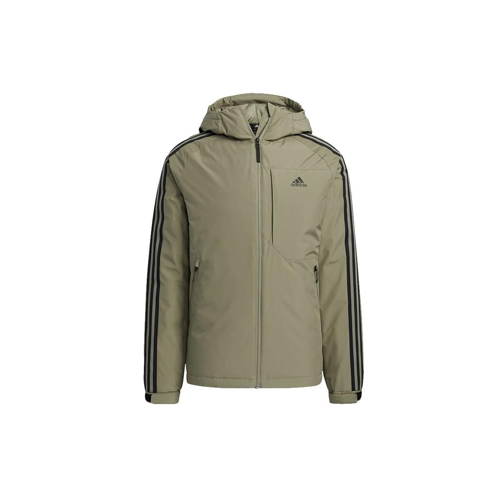 Adidas 3St Down Jacket Outdoor Sports Hooded With Down Winter Men Outerwear Army-Green H23083