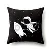 Astronaut Polyester Pillow Case Style Floral Print Peach Leather Velvet Pillow Case Creative Moon Car Waist Cushion Cover