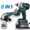 588VF Cordless Impact Wrench Brushless + Angle Grinder Universal Tool Set 2-IN-1 1580W