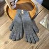 Solid Color Knitted Gloves Touchscreen Warm Mittens Casual Women Gloves  Outdoor Riding