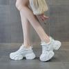 66162 Mesh Inner Height Increase Dad Shoes Women's Spring and Summer New Versatile Platform Dad Shoes Student Break