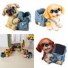 Dog Shape Pencil Cup Decorative Resin Pen Container Desktop Pen Organizers Makeup Brush Stand Office Desk Decoration