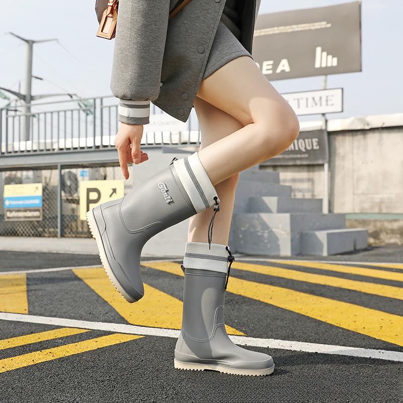 Women's Medium Tube Adult Fashion Non-slip Rain Boots