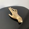 Large Smooth Palm Brooch Golden Suit Pins Creative Metal Brooch  Men