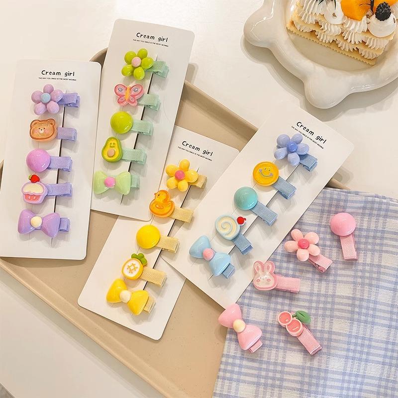 5Pcs Colorful Flower Hairpins For Girls Headwear Sweet Hair Clips Barrettes Kids Fashion Hair Accessories