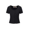 Levis Plain Simple Knit Short Sleeve T-Shirt Women Tops Black A3389-0001