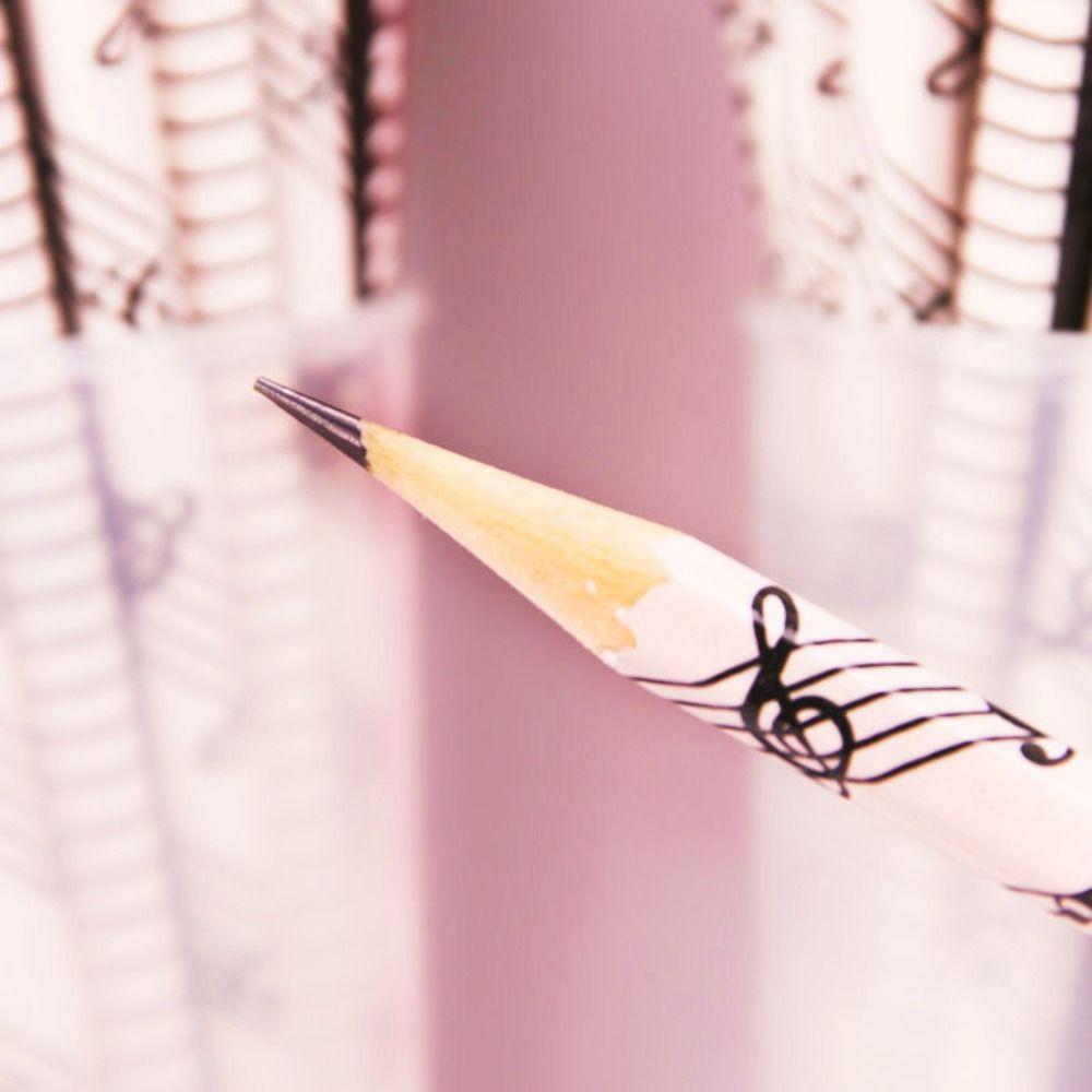 Office Supplies Crafts 175mm Musical Note Pattern Graphite 2B Pencil Writing Tools Wooden Pencil